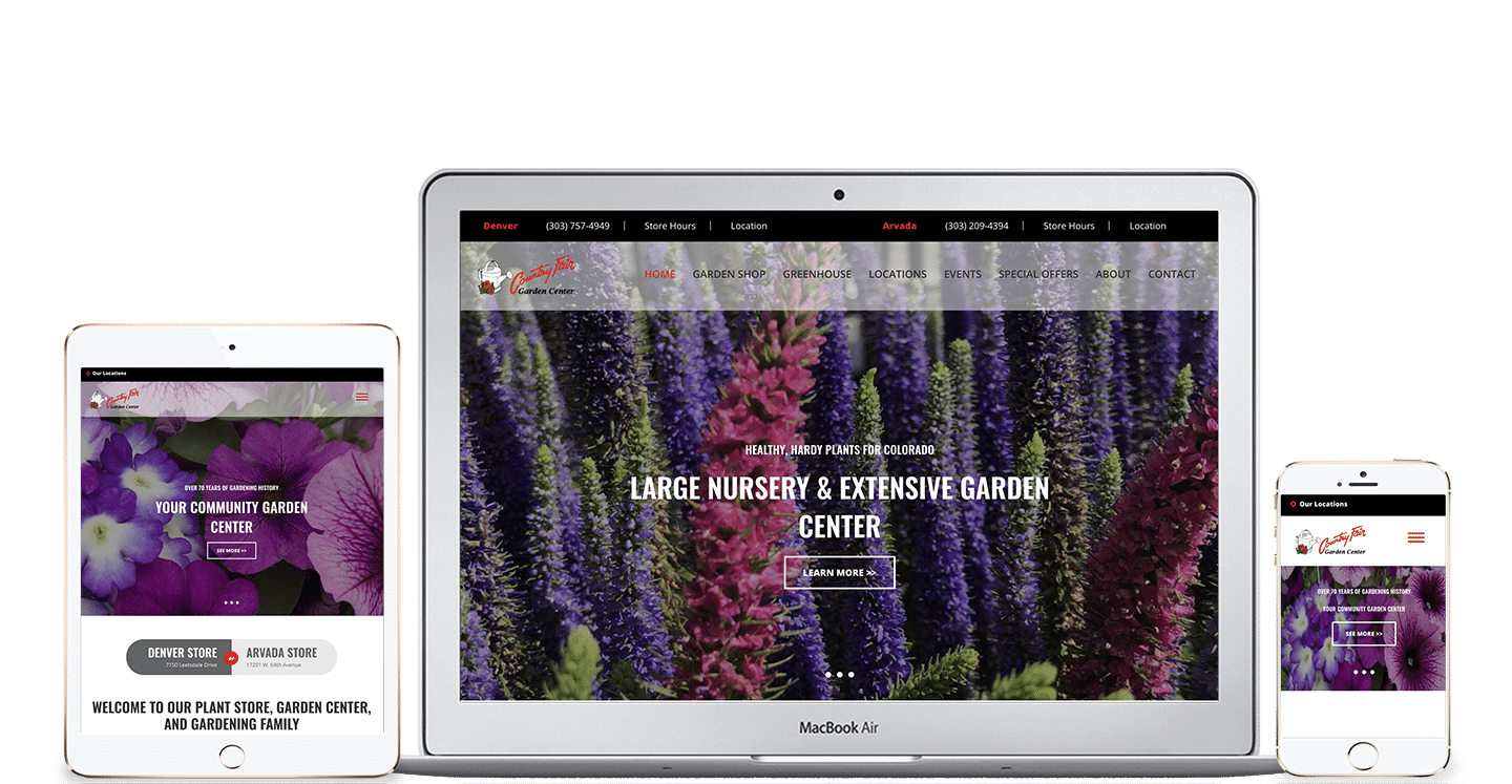 Country Fair Garden Center Wordpress Website Design